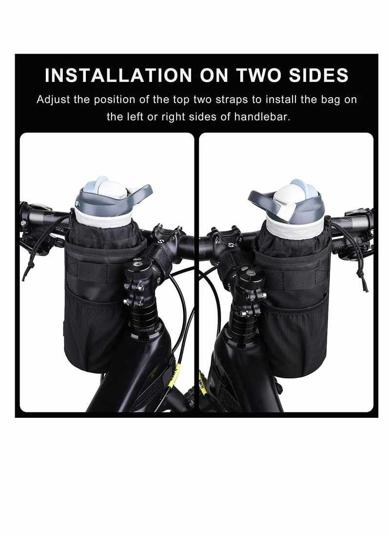 Generic Bike Cup Holder Bicycle Water Bottle Holder Handlebar Drink Holder with Mesh Pockets Phone Bag Bike Handlebar Cup Drink Holder Bike Handlebar Bottle Bag Professional Cycling Accessories - Image 4