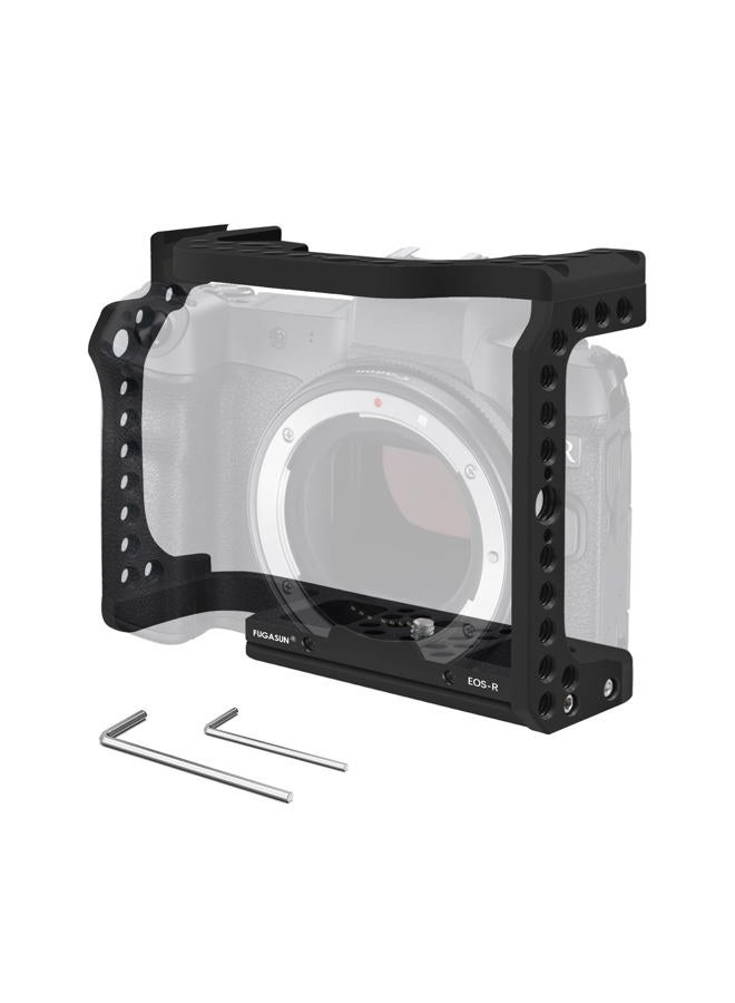 FUGASUN EOS R Camera Cage,EOS R Cage for Canon EOS R Camera Case Camera Rig Cold Shoe - Image 1
