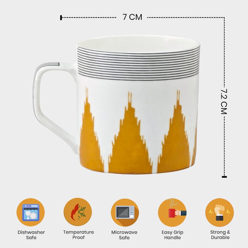 UPC Tea Cups Set of 6 Coffee CupMugs New Modern Design Fine Bone China Ceramics Tableware Premium Lightweight TeaCoffee Mug CM162 - Image 5