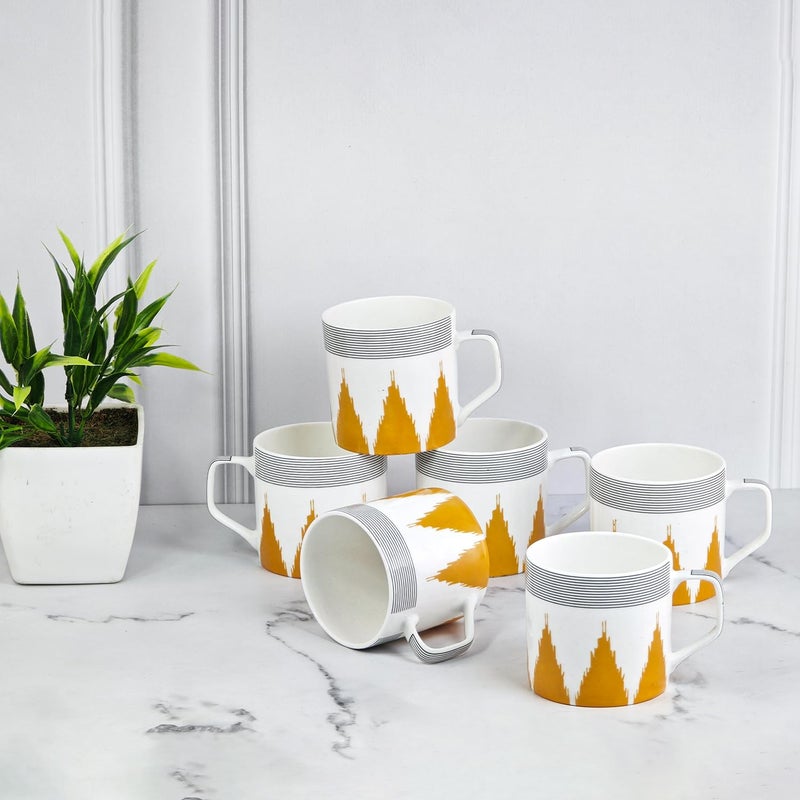 UPC Tea Cups Set of 6 Coffee CupMugs New Modern Design Fine Bone China Ceramics Tableware Premium Lightweight TeaCoffee Mug CM162 - Image 4