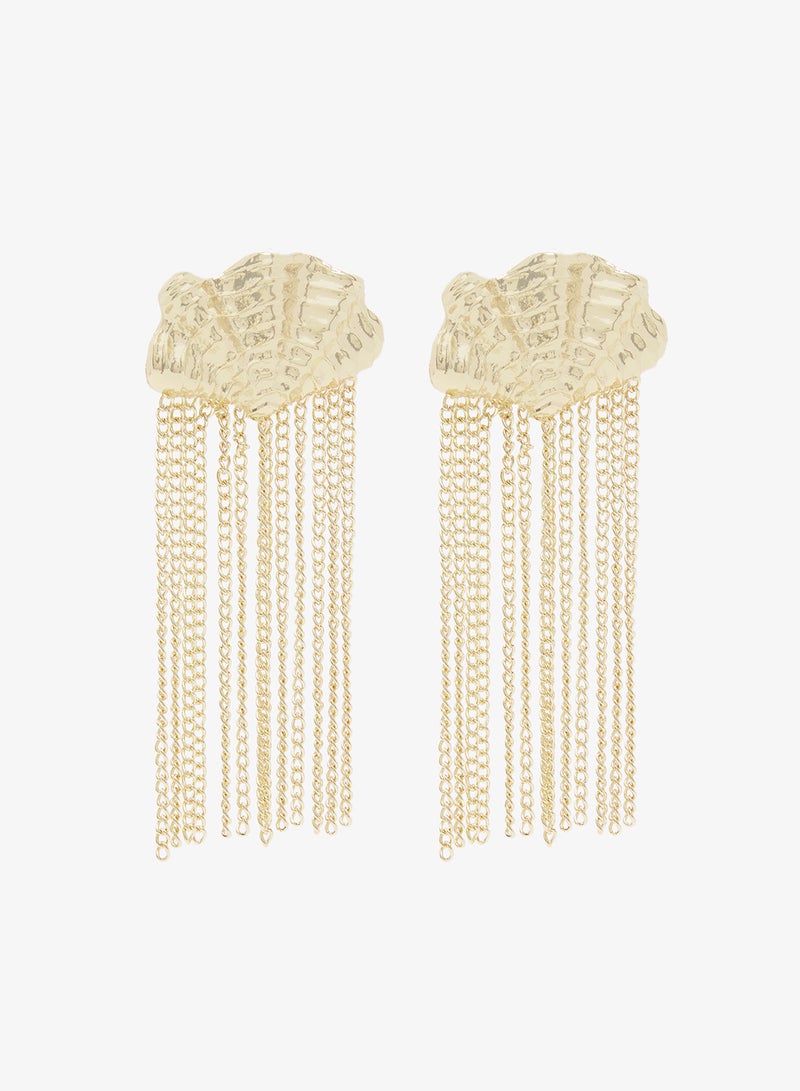 ELLA Gold Chain Drop Down Earrings - Image 2