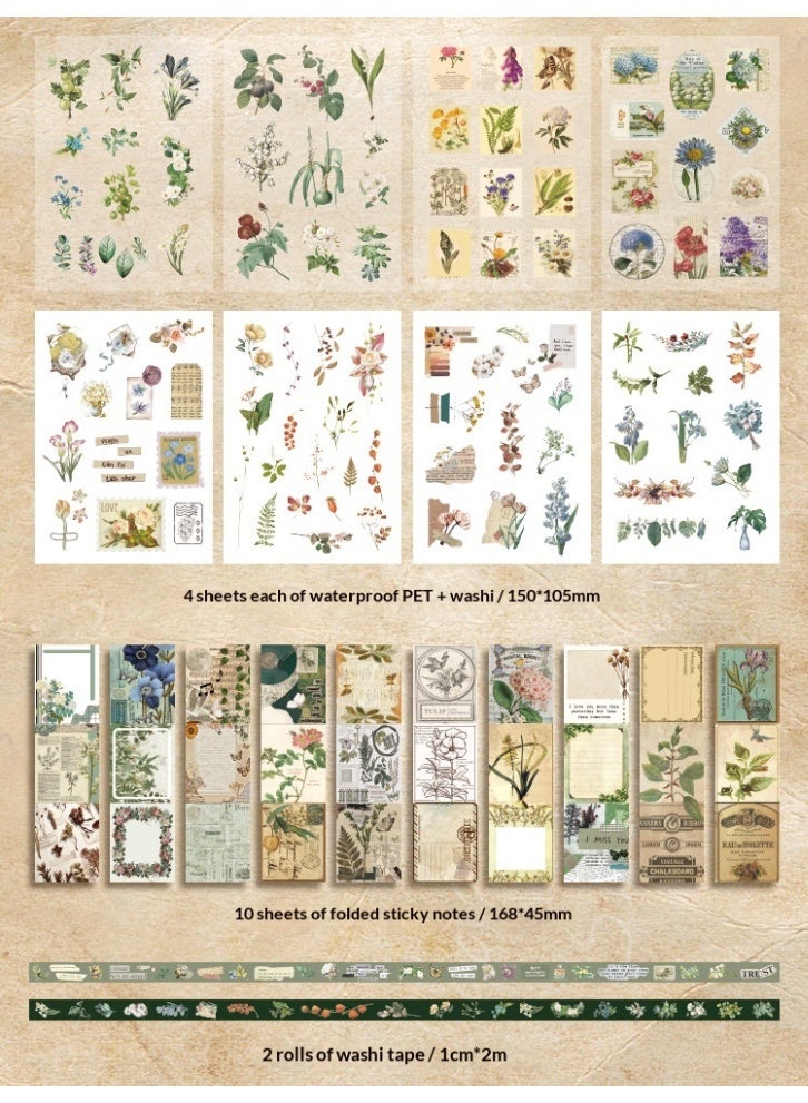 SISGL Aesthetic Scrapbook Kit Scrapbooking Supplies Junk Journal With A6 Grid Notebook Bullet Journals Diy Gift Journaling For Teen Girl Kid Women - Image 3