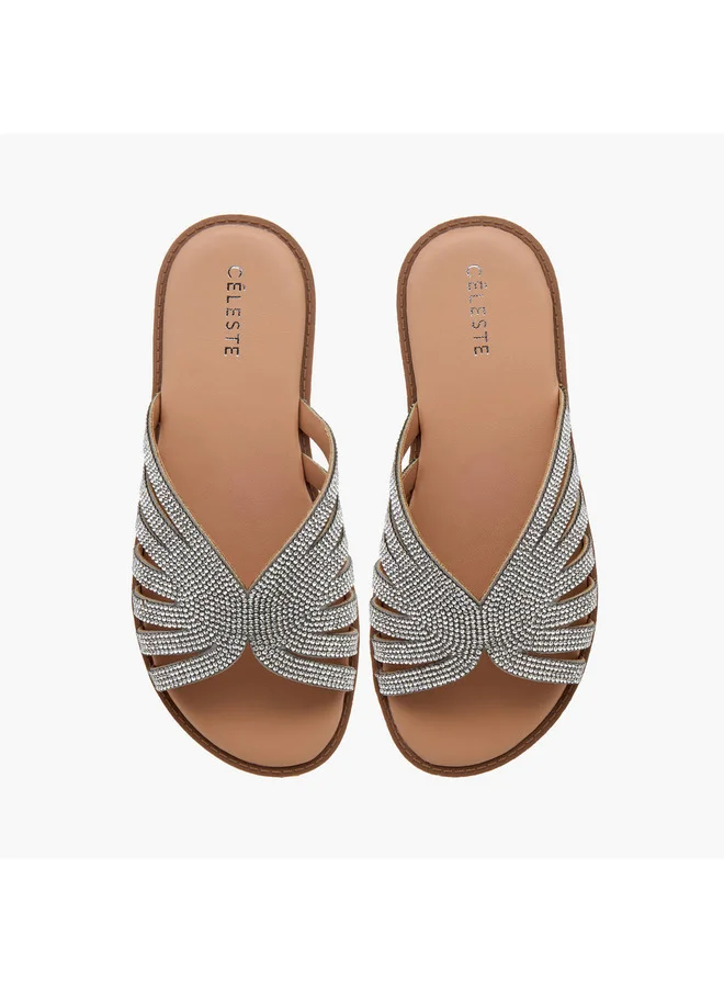 Celeste Girls Embellished Slip-On Flat Sandals - G14895-AA70