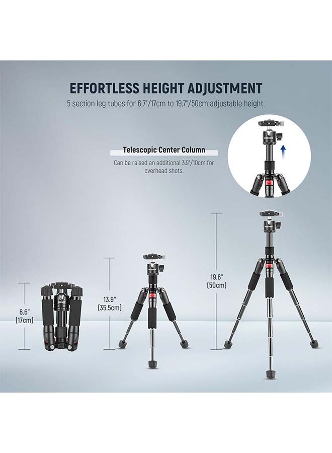 Neewer NEEWER Portable Desktop Mini Tripod Aluminum Alloy 20''/ 50cm Desk Tripod with 360 Degree Ball Head, 1/4 inch Quick Shoe Plate for DSLR Camera Video Camcorder, Load up to 11 pounds/5 kilograms  - Image 5