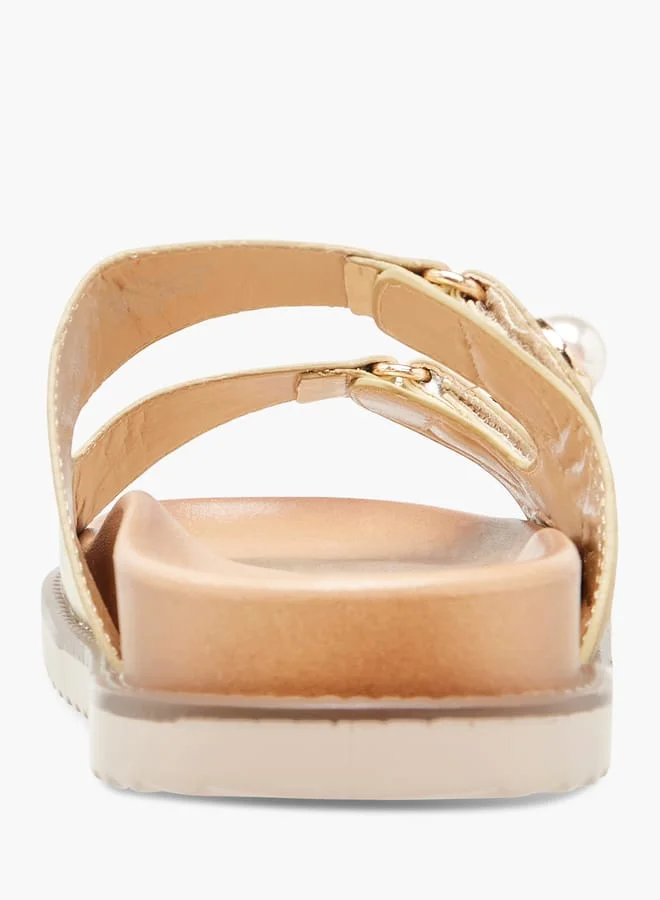 Celeste Womens Textured Slip-On Sandals