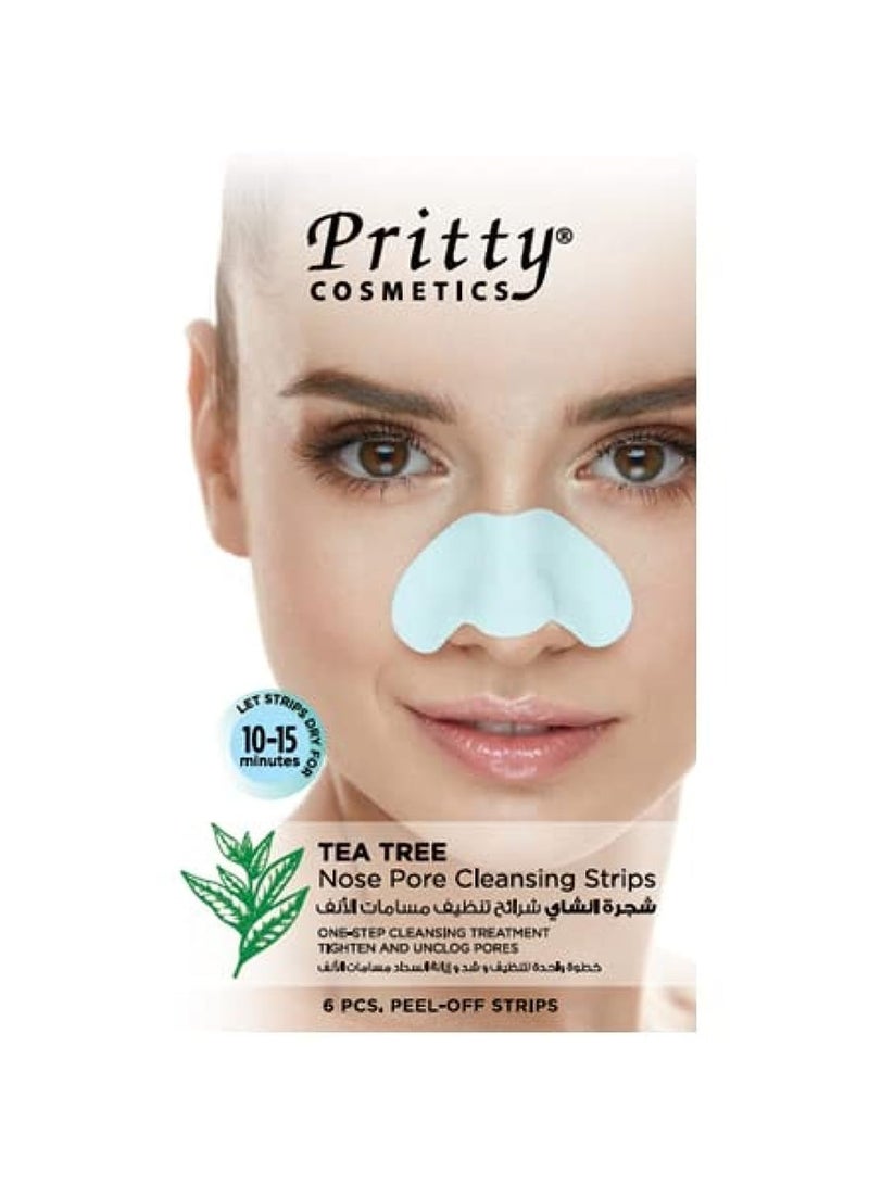 شرائط تنظيف مسام الأنف من بريتي بخلاصة شجرة الشاي، 6 قطع