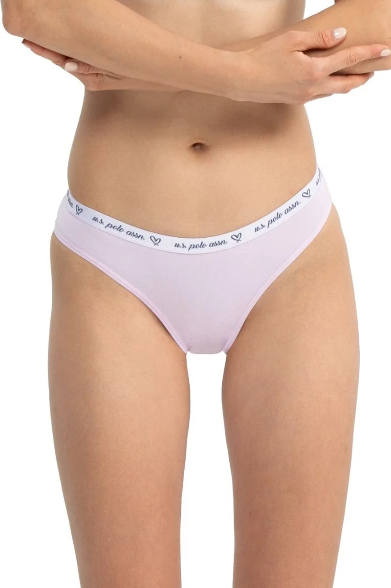 U.S. Polo Assn. 66430 Women's Mixed Pattern Cotton 3-Pack Briefs-Lilac