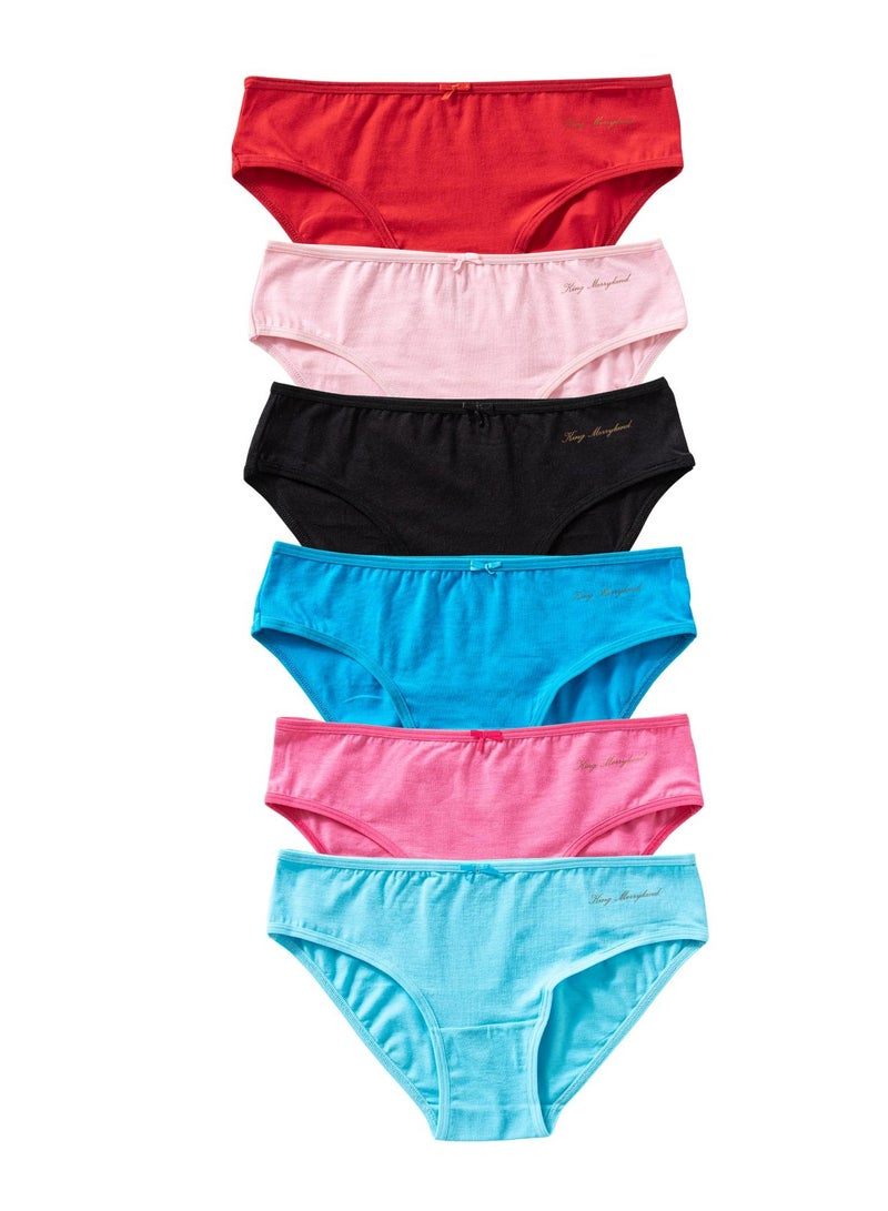 King Merryland Pack of 6 Premium Cotton Bikini Panties Underwear for Women  - Image 1