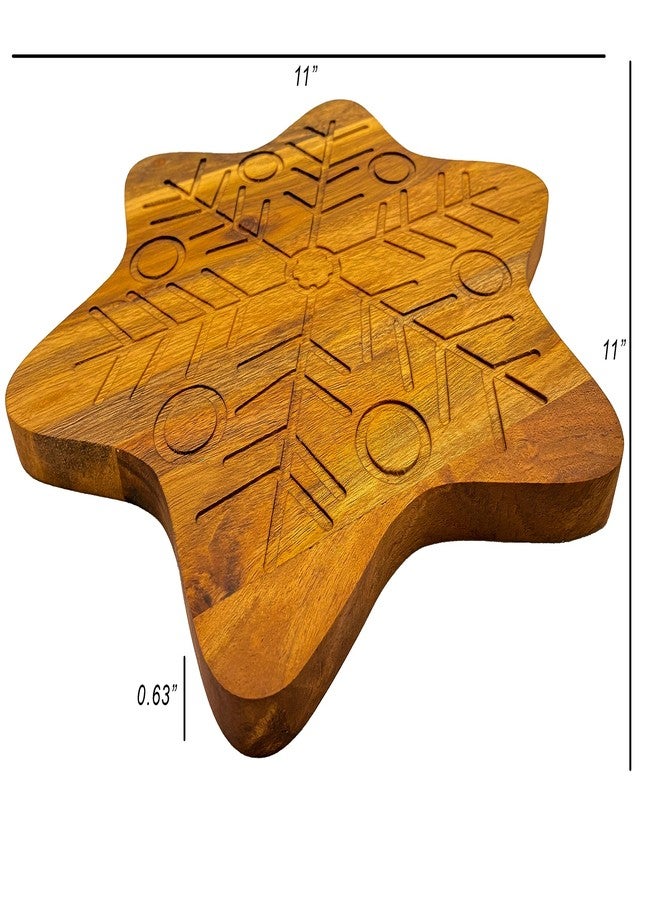 Affinity Decor Wood Cutting Board for Kitchen Star Shaped Wooden Cutting Board with Grooves, Christmas Decorative cutting board for Cheese and Veggies and Charcuterie Serving Platter 11"L x 11"W - Image 2