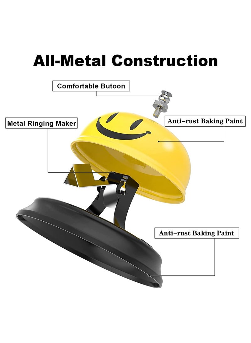 Beauenty Service Call Bell, 2 Packs Yellow Counter Bell with Environmental Protection Paint Anti-rust Coating, Front Desk Bell for Schools, Dinner, Hotel, Reception Areas, Service Bell Dinner Desk Bell  - Image 2