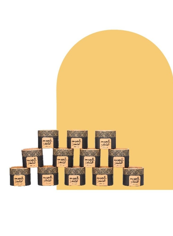 عود لافر توزيعات بخور العود النادر 12 عبوة كل عبوة 10 جرام بخور شرقي فاخر من عود لافر بتصميم أنيق ورائحة تدوم طويلاً - Image 5