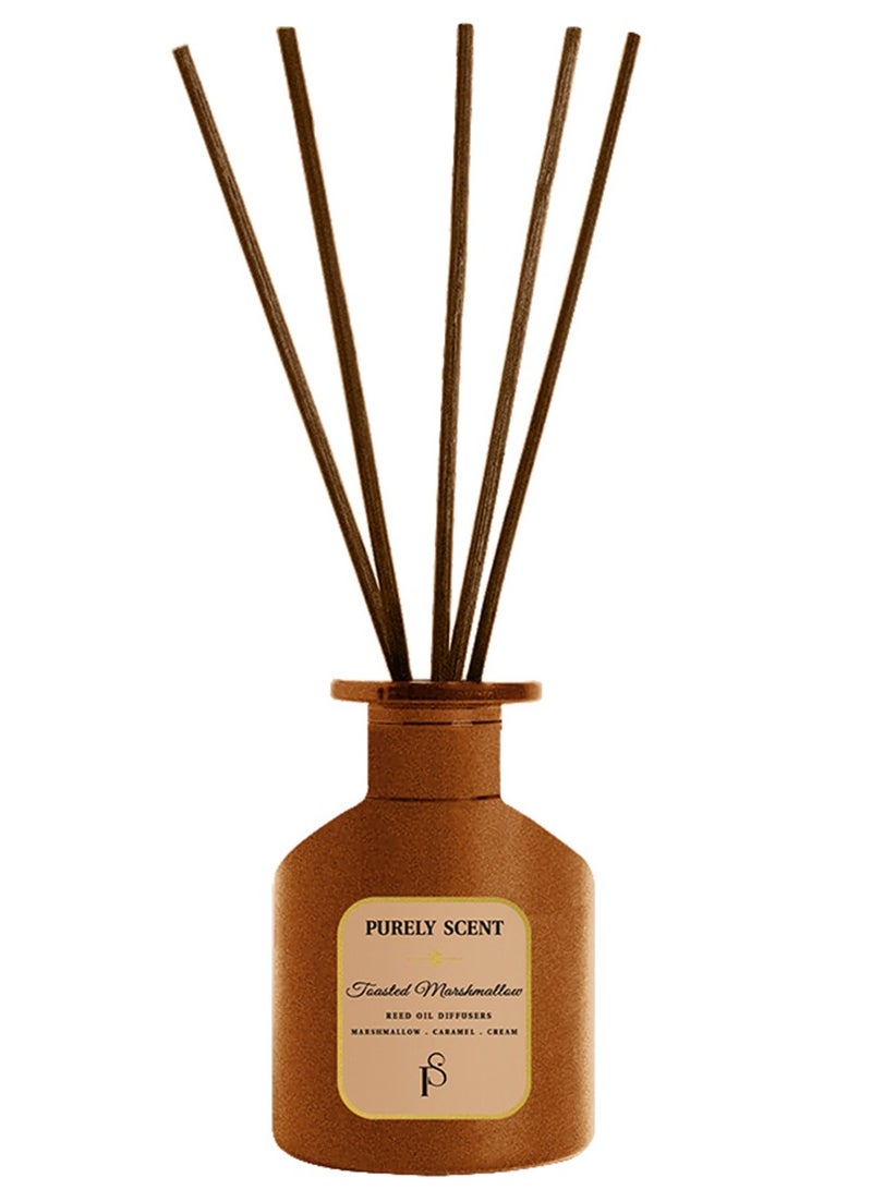 PURELY SCENT Toasted Marshmallow Reed Diffuser – Large 200ML Long Lasting Home Fragrance Diffuser – Sweet Marshmallow & Vanilla Essential Oil Reed Diffuser – Cozy Winter Aromatherapy Decor  - Image 4