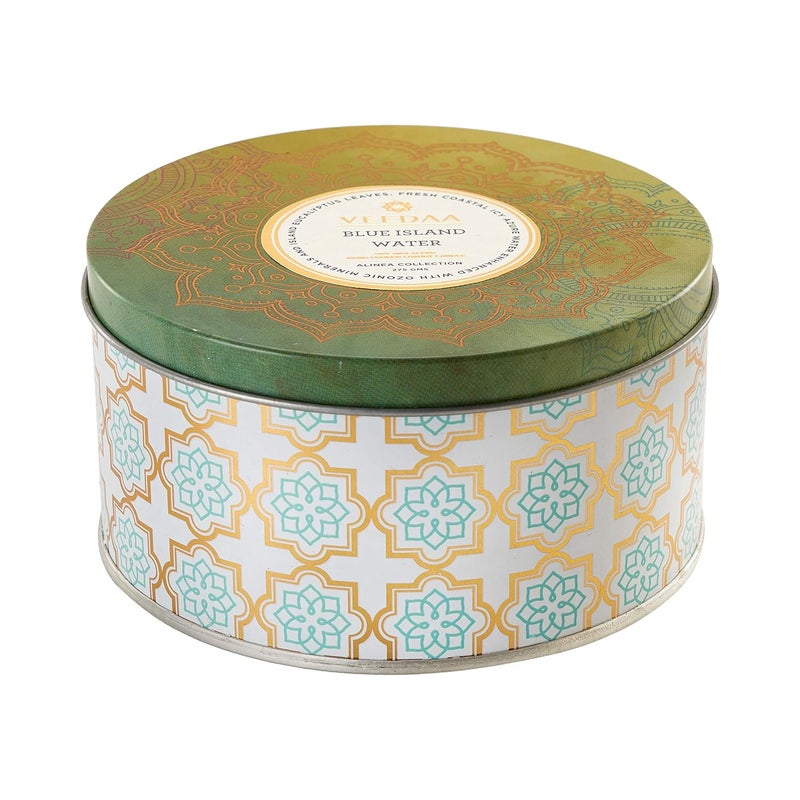 VEEDAA Blue Island Water 3 Wick Tin Soy Scented Candle Burns 40 Hours - Image 2