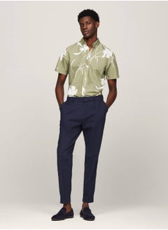 TOMMY HILFIGER Men's Tropical Print Short Sleeve Poplin Shirt -  Pure cotton poplin, Green/ White  - Image 4