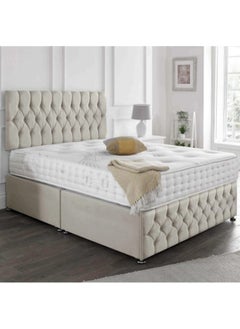Bed and Mattress Home Celestial Nest Tufted Upholstered Queen Size ( 150 X 190 ) Beige Color Bed 