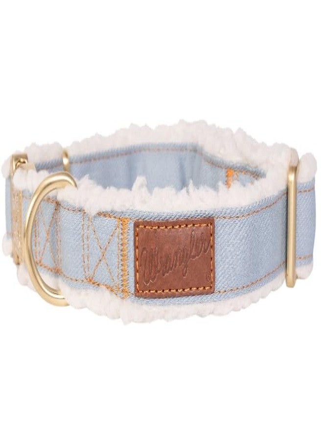 Wrangler Light Wash Denim and Sherpa Dog Collar-XL - Image 2