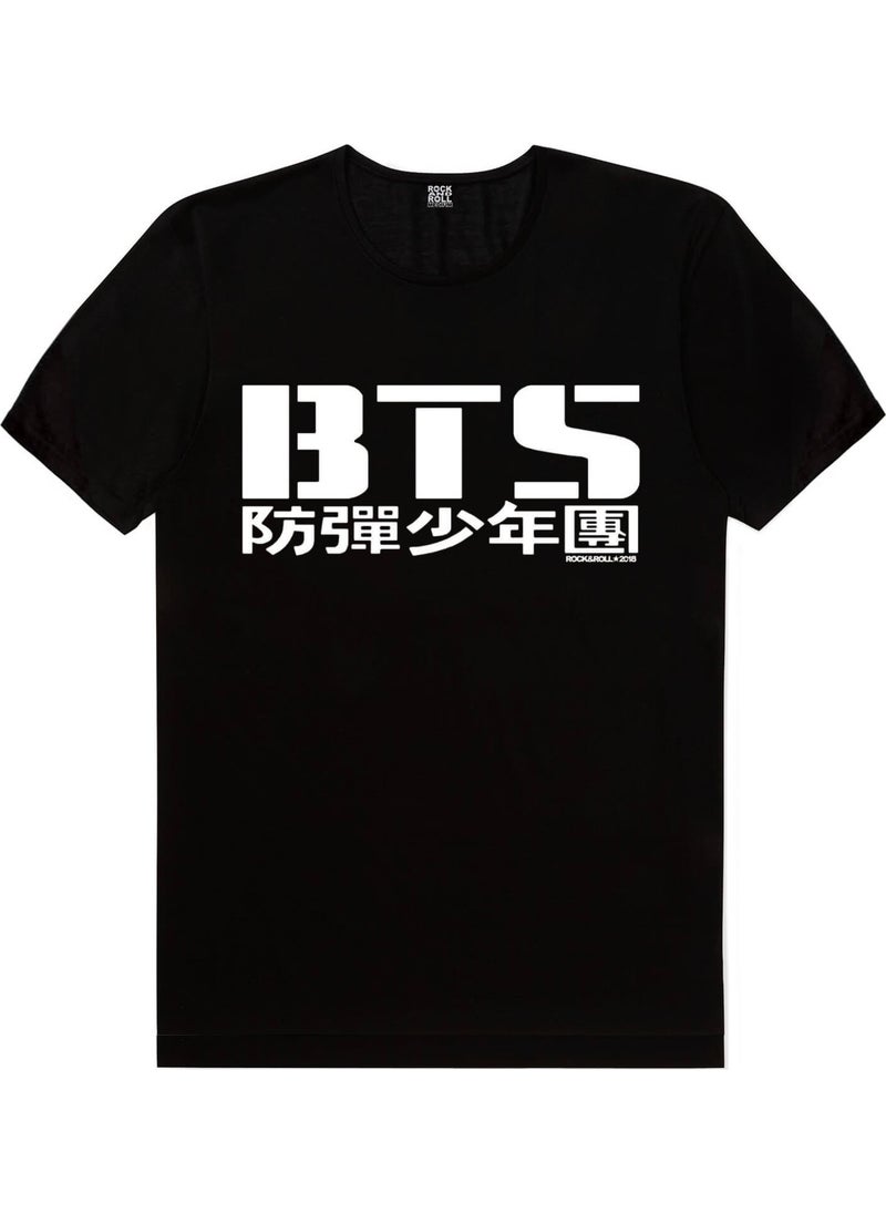 Rock&Roll Bts Black Short Sleeve Unisex Kids T-Shirt  - Image 4