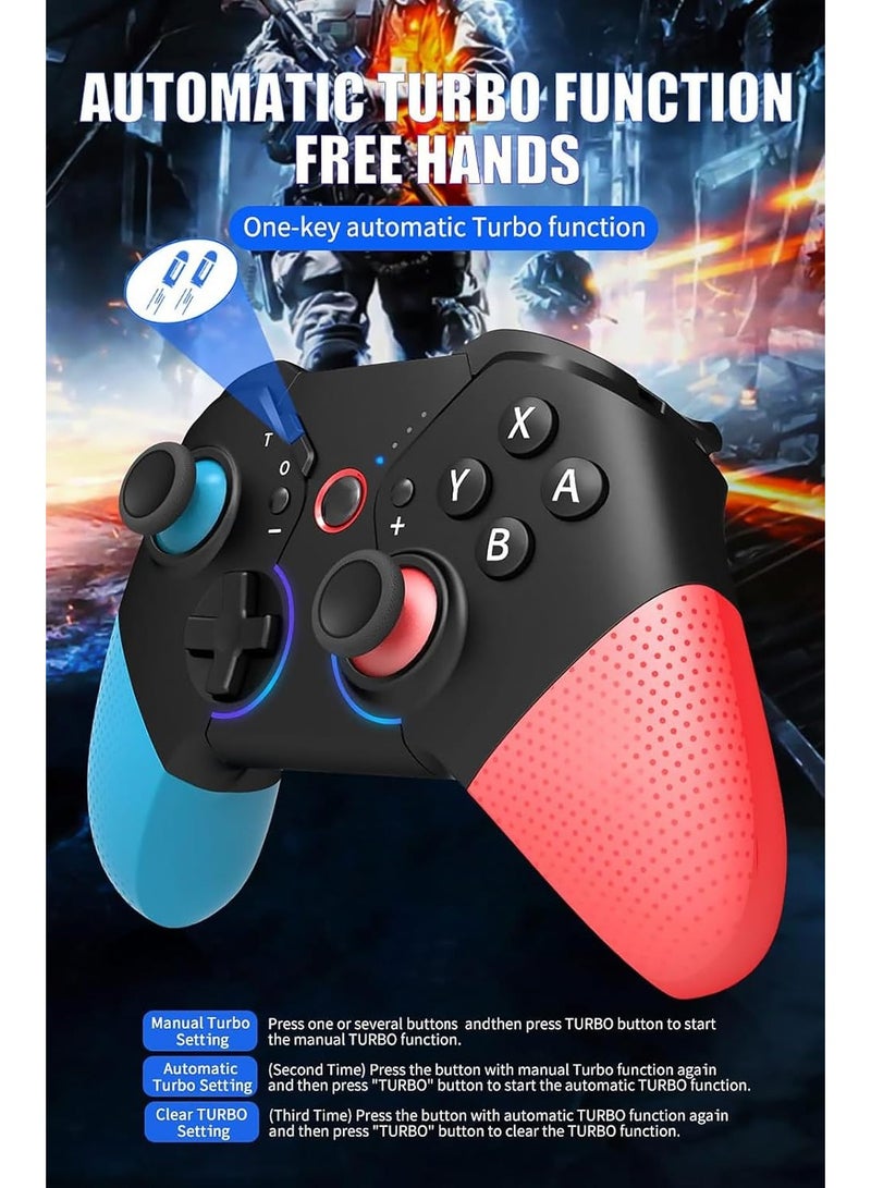 SOLARAE Wireless Game Controller for Switch/Lite/OLED - Pro Joystick with Gyro Axis, Turbo Dual Shock, and Wake-Up Function for Enhanced Gaming Experience. - Image 4