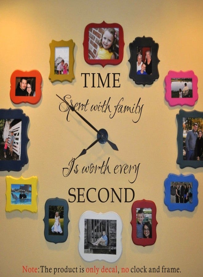 FlyWallD Time Spent with Family is Worth Every Second Family Wall Decals Peel and Stick Picture Stickers Wall Art Decor - Image 5
