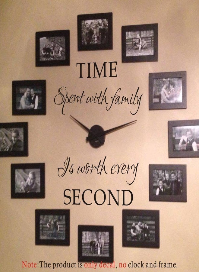 FlyWallD Time Spent with Family is Worth Every Second Family Wall Decals Peel and Stick Picture Stickers Wall Art Decor - Image 1
