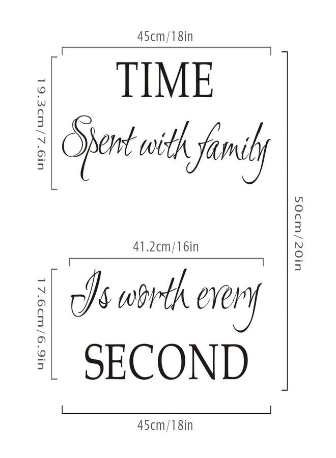 FlyWallD Time Spent with Family is Worth Every Second Family Wall Decals Peel and Stick Picture Stickers Wall Art Decor - Image 4
