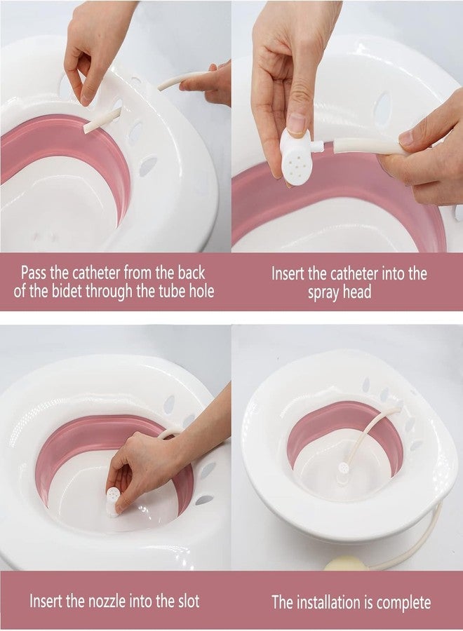 Wrixty Sitz Bath for Hemorrhoids, Sitz Bath for Toilet Seat, Postpartum Care, Yoni Steam Seat for Women, Collapsible, Flusher Hose, Drain Holes, Wider Seating Area, Deeper Bowl - Image 5