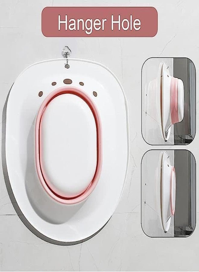 Wrixty Sitz Bath for Hemorrhoids, Sitz Bath for Toilet Seat, Postpartum Care, Yoni Steam Seat for Women, Collapsible, Flusher Hose, Drain Holes, Wider Seating Area, Deeper Bowl - Image 3