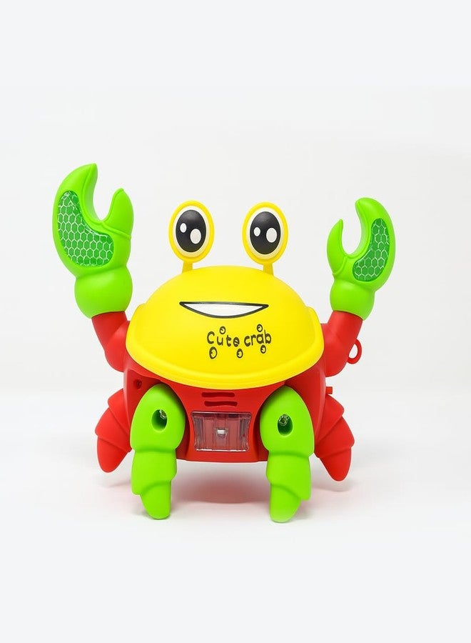 TOHIBEE Crawling Crab Baby Toy, Sensing Interactive Walking Dancing Baby Sensory Toy with Music, Infant Tummy Time Toys, Fun Birthday Gift for Infant Toddler Boy Girl (Yellow-red, Mini) - Image 1