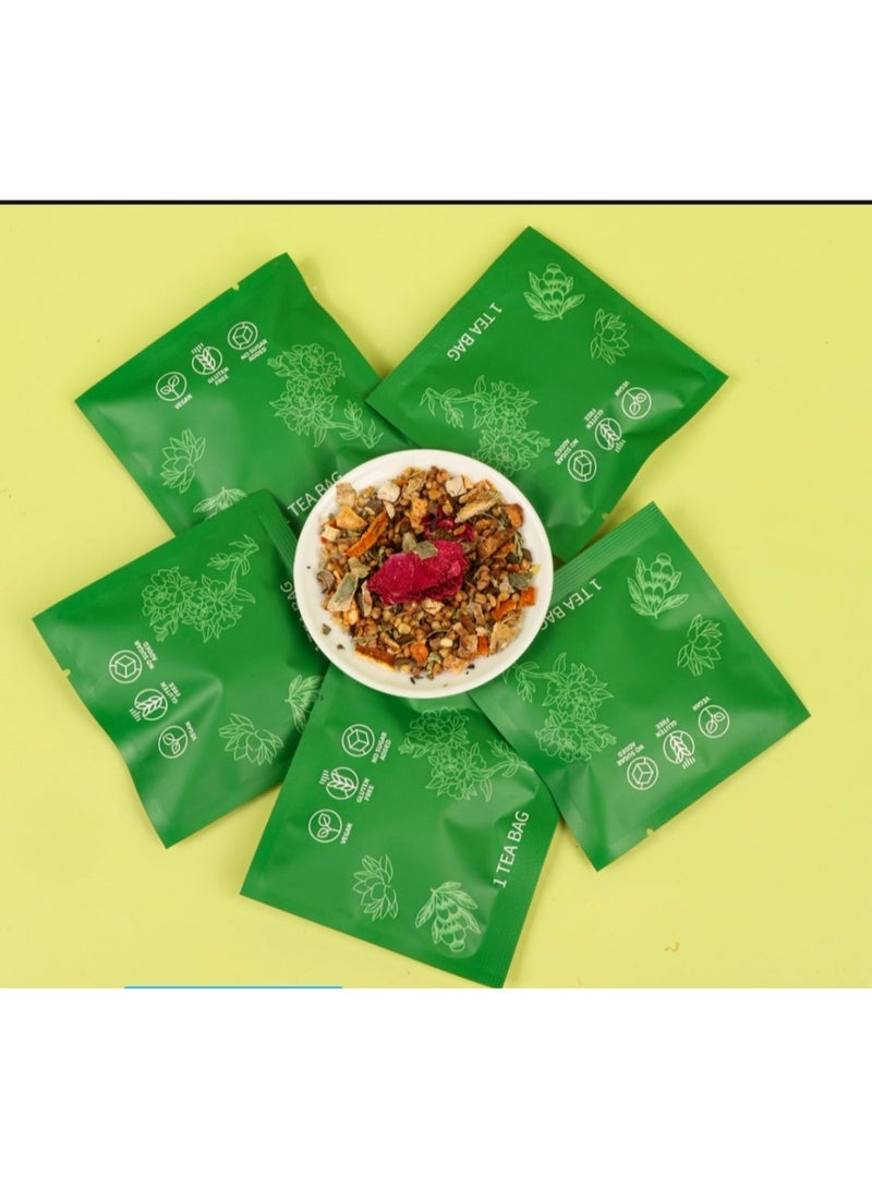 LUXEORIA Golden fat-burning tea·Treasures and ten directions: Cassia seeds | Winter melon | Double-petaled red rose | Lotus leaves | Poria | Buckwheat | Orange peel | Licorice | Hawthorn | Gardenia Triple-targeted fat burning technology · Deep cooling · Visible waistline in 21 days · Middle East climate specialized formula  - Image 4
