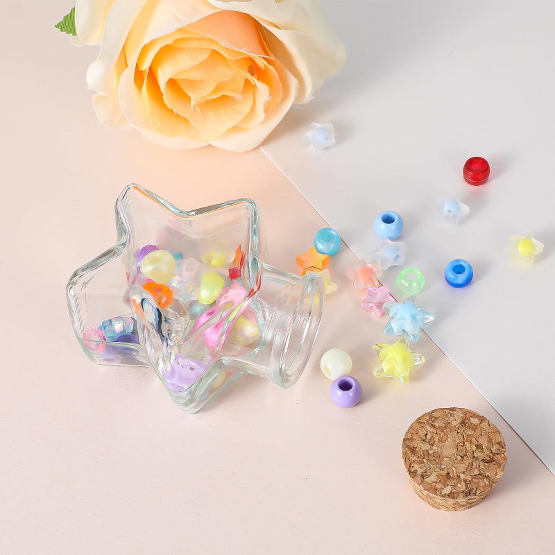 ElevateTech Mini Glass Bottles with Cork Stoppers, 2 Pcs Heart-Shaped Decorative Jars Star Shaped Small Decorative Glass Bottles with Cork Lid for DIY Art Crafts Decoration Party Supplies Favor Bottle - Image 5