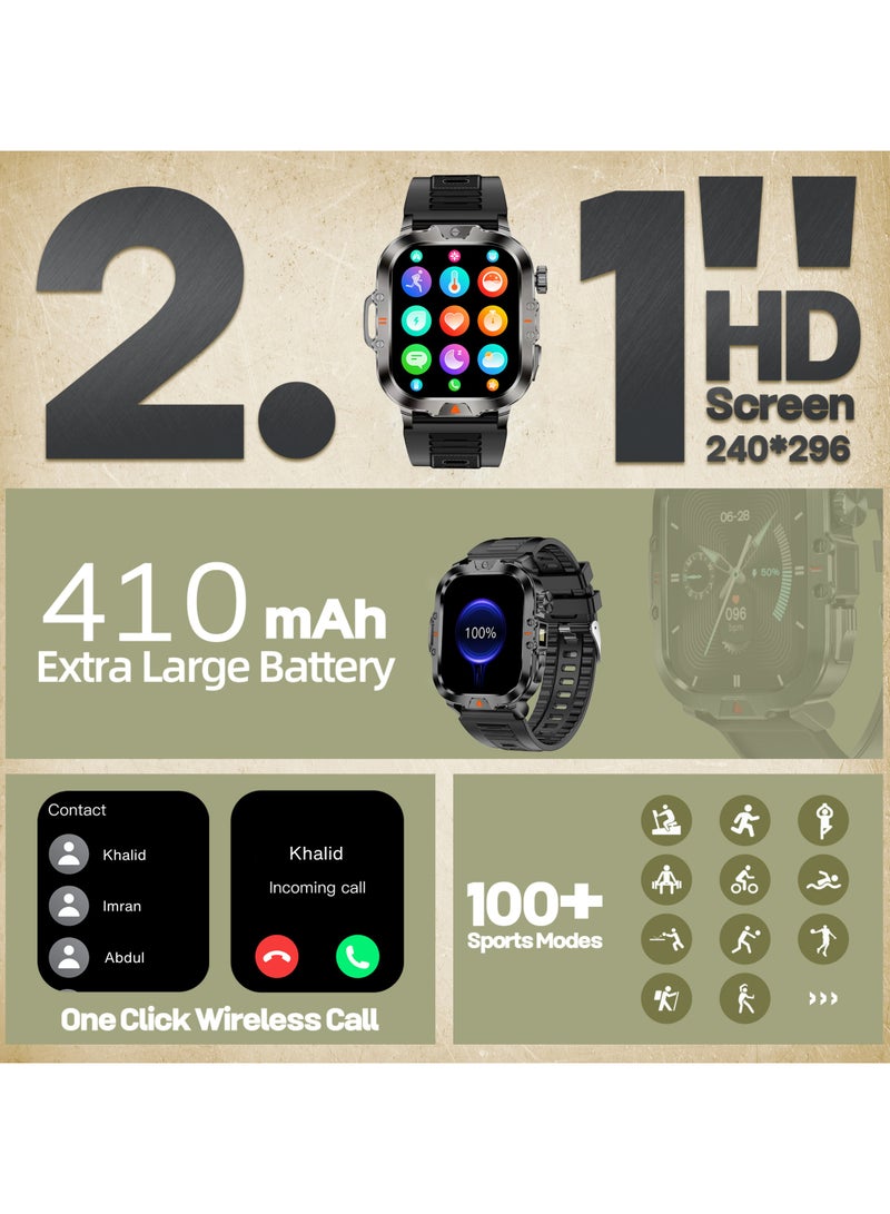 بلاك ترون ساعة ذكية Blaktron Storm S2 - شاشة HD 2.01 بوصة، عمر بطارية طويل، مكالمات بلوتوث، مقاومة للماء، معدل ضربات القلب، تتبع النوم، أكثر من 100 رياضة، SPO2، صوت AI، ساعة ذكية متينة (نجمة ذهبية) - Image 3