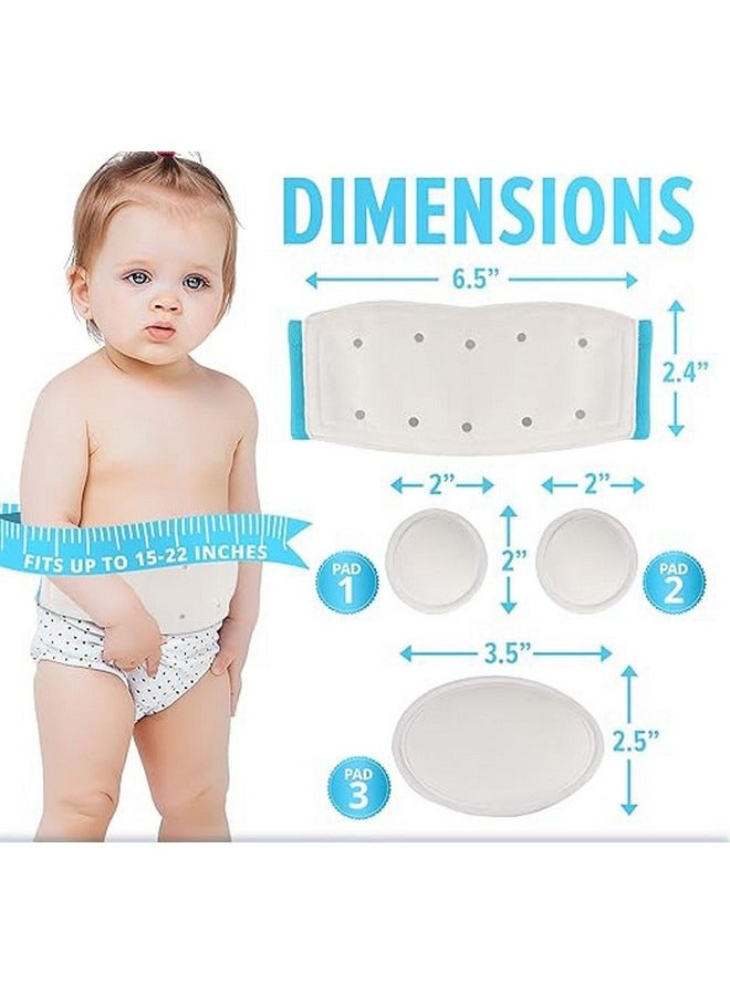 Beauenty Baby Umbilical Hernia Belt with 3 pcs Foam Compression Pads – Stretchable and Breathable Baby Belly Button Band Hernia for Newborn Umbilical Cord (for 15 -22 Inches Waist) - Image 3