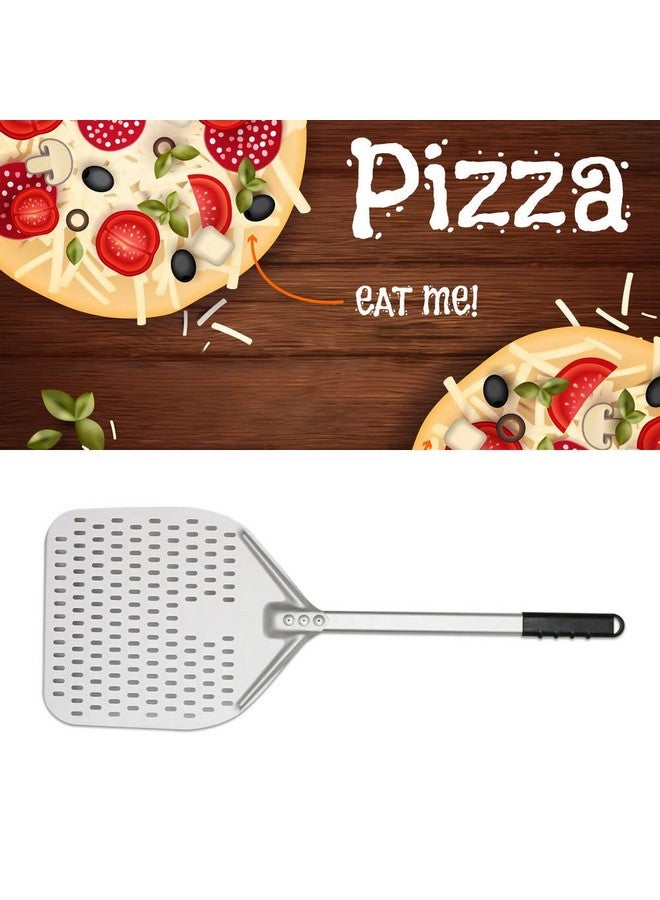 THW مقلاة بيتزا THW® 12"x14" مع مقبض بطول 31" | مجداف بيتزا احترافي من الألمنيوم مصقول يدويًا | 100% درجة غذائية | مجرفة خبز غير لاصقة للبيتزا، الخبز، المعجنات | مقبض بلاستيكي متين | فضي - Image 3