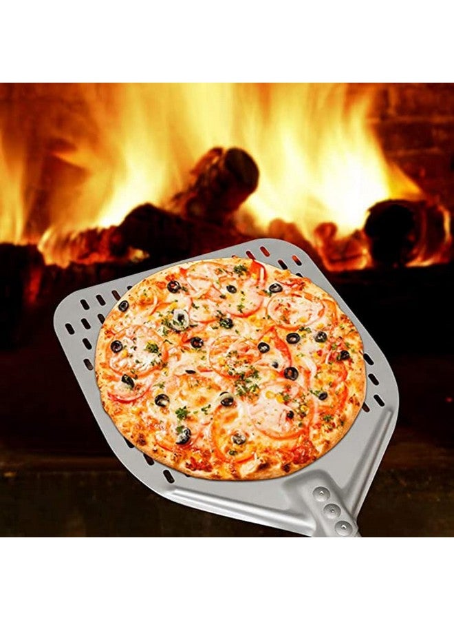 THW مقلاة بيتزا THW® 12"x14" مع مقبض بطول 31" | مجداف بيتزا احترافي من الألمنيوم مصقول يدويًا | 100% درجة غذائية | مجرفة خبز غير لاصقة للبيتزا، الخبز، المعجنات | مقبض بلاستيكي متين | فضي - Image 5