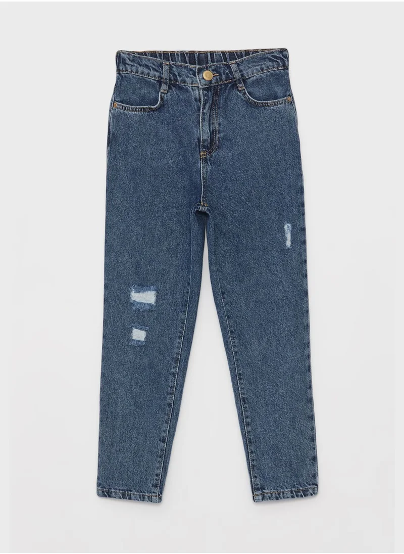 LC WAIKIKI Kids Mid Wash Mom Jeans