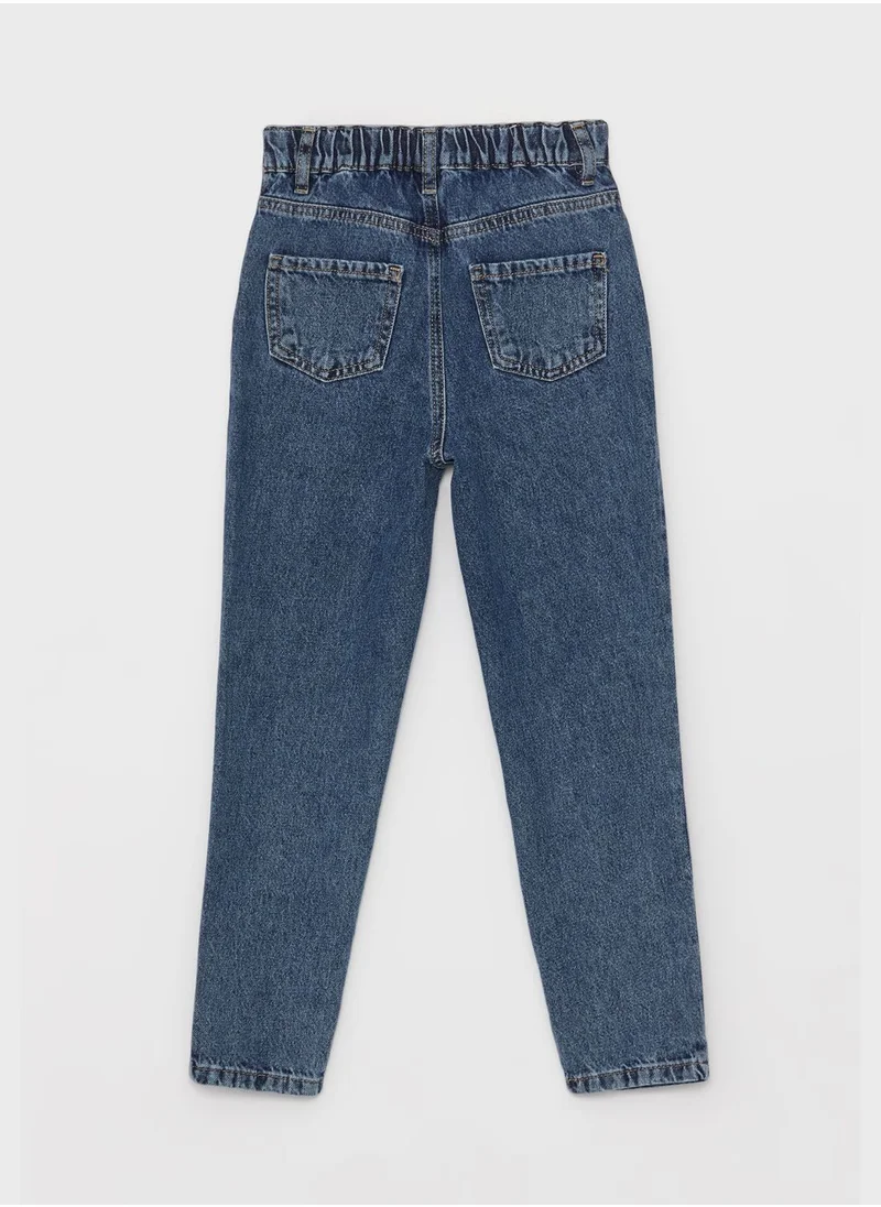 LC WAIKIKI Kids Mid Wash Mom Jeans