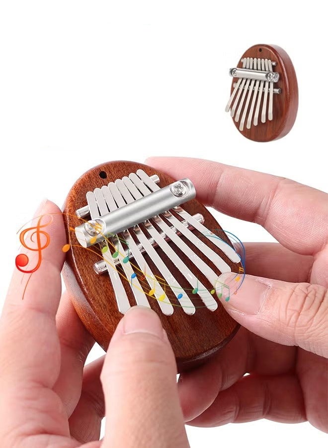YJ Mini Thumb Piano 8 Keys Wooden Finger Piano With Lanyard, Musical Instrument, Gift For Valentine's Day, Perfect For Adult Beginners & Music Lovers - Image 1