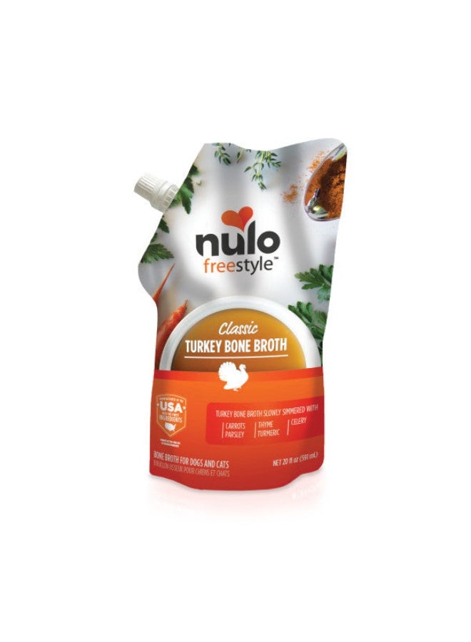 Nulo Freestyle Classic Turkey Bone Broth 591ml Pouch for Dog & Cat - Image 1