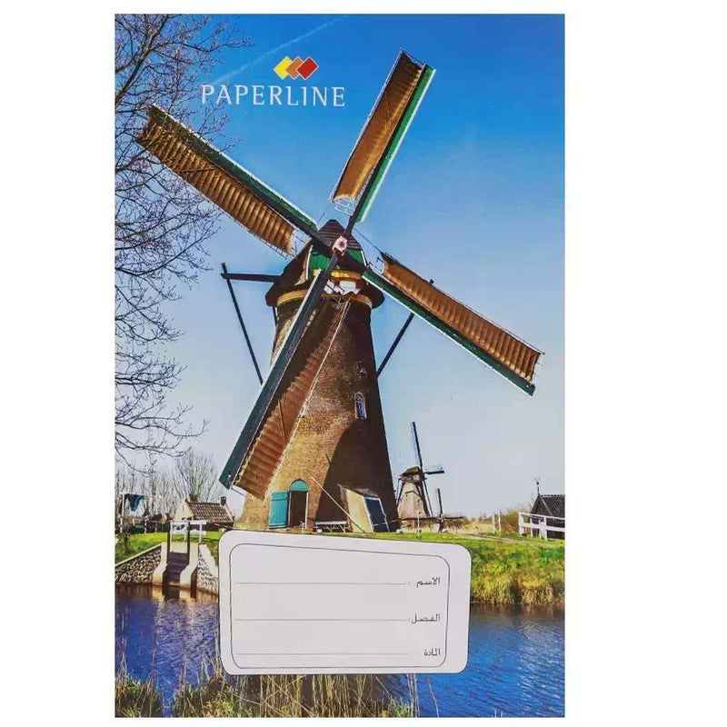 Paperline PVC Plain Notebook- Single Line with Borders and Wind Design-60 Sheets