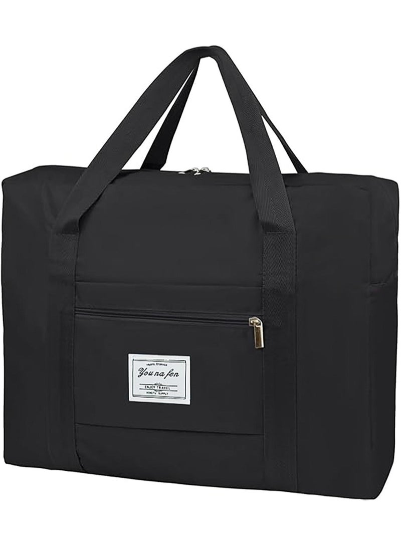 Travel Duffel Bag,42 x34 x 14.5cm,Airlines Carry on Luggage Bag,Weekender Bag for Women and Men,Black  - Image 1