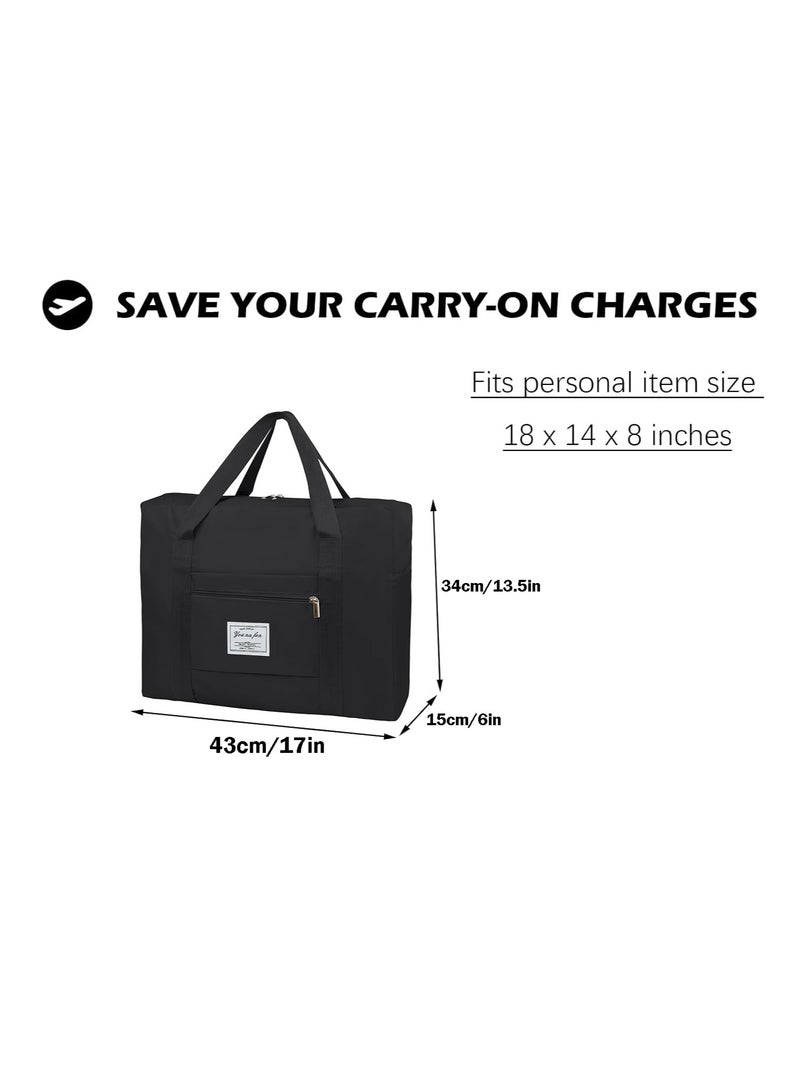 Travel Duffel Bag,42 x34 x 14.5cm,Airlines Carry on Luggage Bag,Weekender Bag for Women and Men,Black  - Image 2