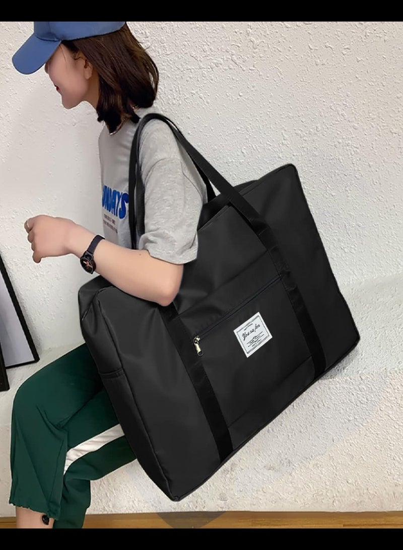 Travel Duffel Bag,42 x34 x 14.5cm,Airlines Carry on Luggage Bag,Weekender Bag for Women and Men,Black  - Image 5