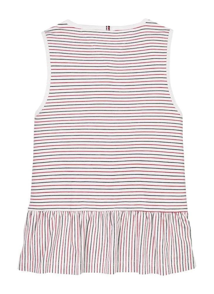TOMMY HILFIGER Kids Peplum Sleeveless Stripe Top