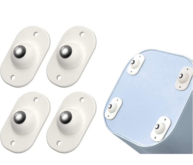 kunya Kunya 4 Pc Self Adhesive 360 Degree Mini Swivel Casters Wheels Universal Wheels at the Bottom of the Storage Box Trash Can Baby Toys Car Cloth Bin Container Cabinet Furniture - Image 1