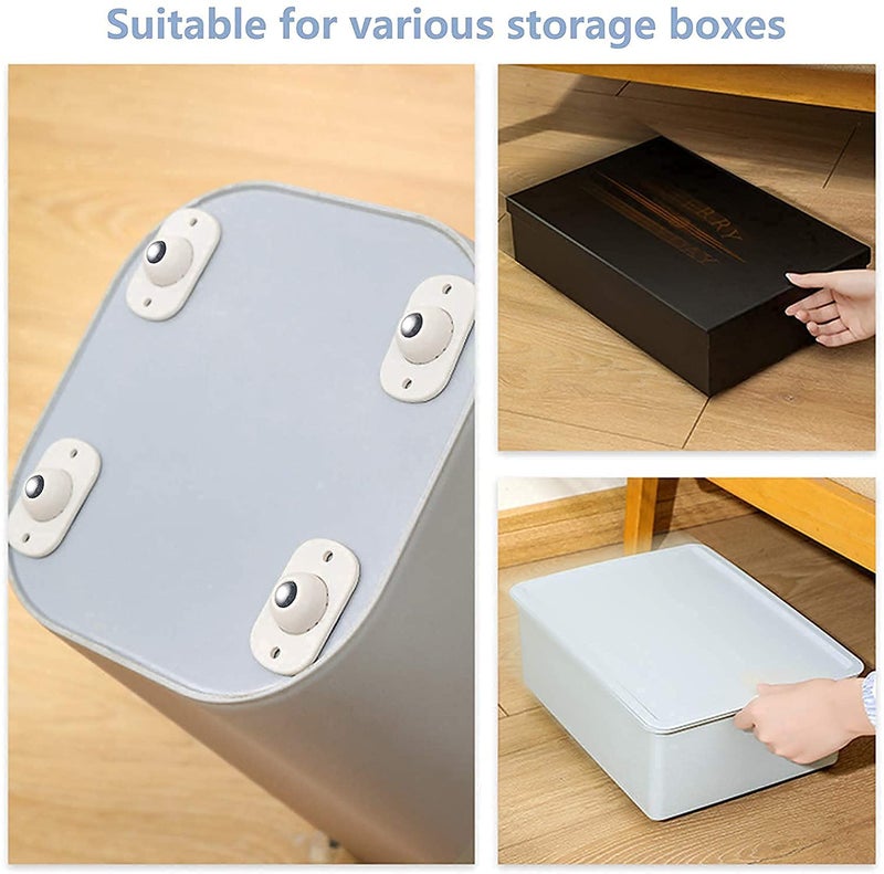 kunya Kunya 4 Pc Self Adhesive 360 Degree Mini Swivel Casters Wheels Universal Wheels at the Bottom of the Storage Box Trash Can Baby Toys Car Cloth Bin Container Cabinet Furniture - Image 5