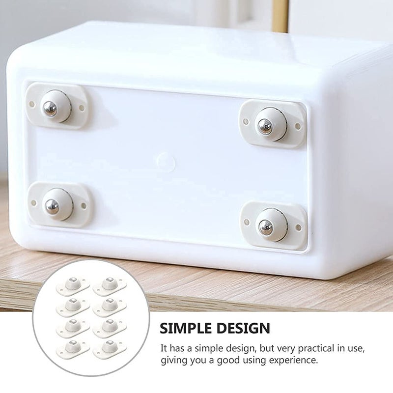 kunya Kunya 4 Pc Self Adhesive 360 Degree Mini Swivel Casters Wheels Universal Wheels at the Bottom of the Storage Box Trash Can Baby Toys Car Cloth Bin Container Cabinet Furniture - Image 3
