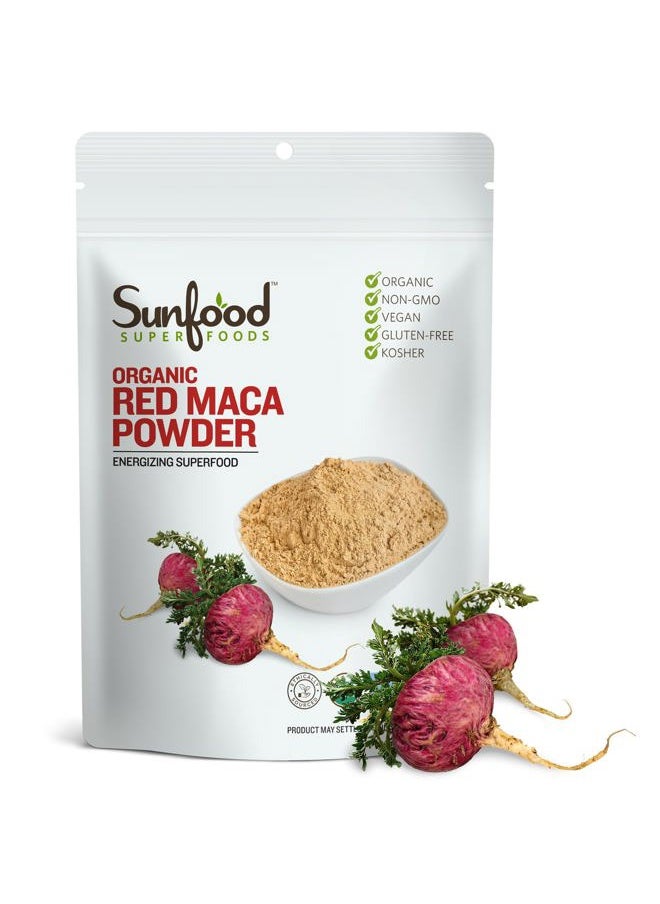 sunfood superfoods - Red Maca Root Powder | Organic | Raw | No Additives, Fillers or Preservatives | 8oz - Image 1
