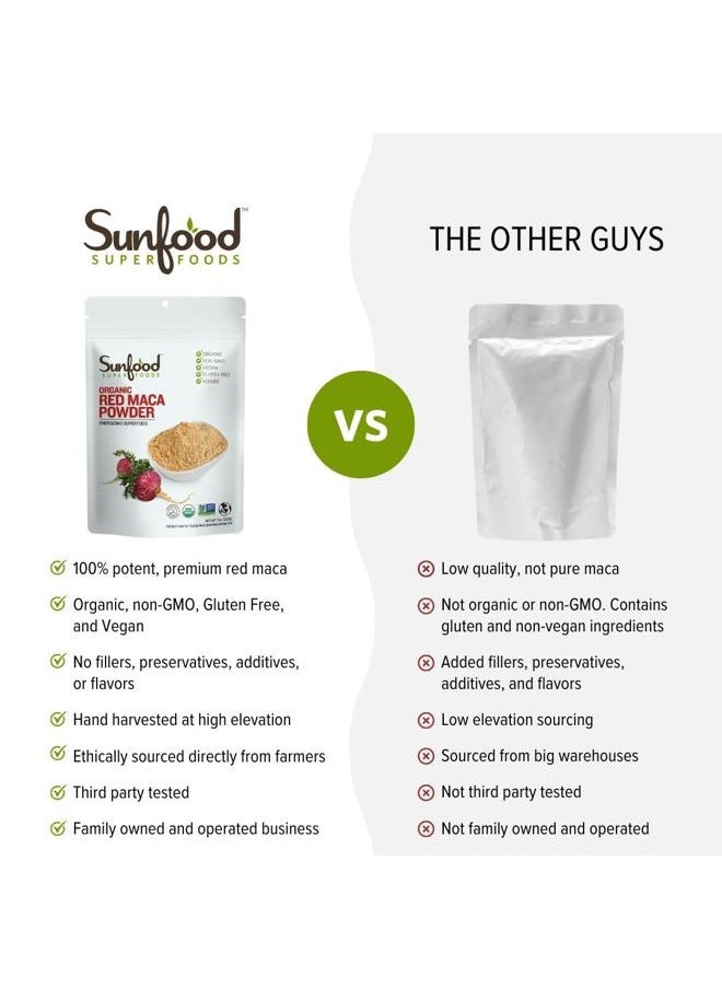 sunfood superfoods - Red Maca Root Powder | Organic | Raw | No Additives, Fillers or Preservatives | 8oz - Image 1