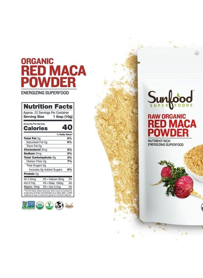 sunfood superfoods - Red Maca Root Powder | Organic | Raw | No Additives, Fillers or Preservatives | 8oz - Image 1