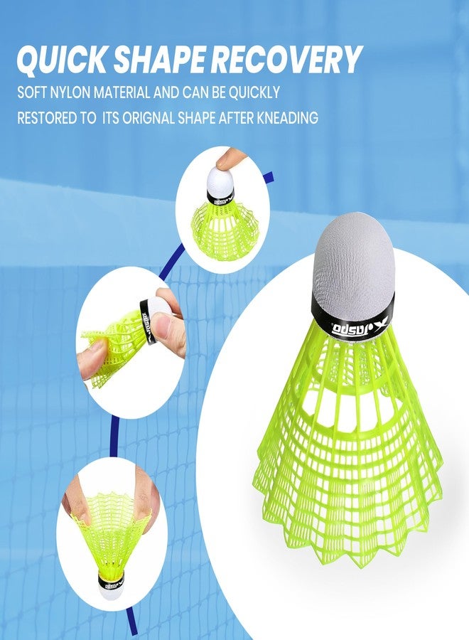 Jaspo Tech-300 Nylon Badminton Shuttlecocks | High-Speed & Durable | Great Stability for Indoor & Outdoor Training & Practice, Premium Cork Base (Set of 6pcs) - Image 2